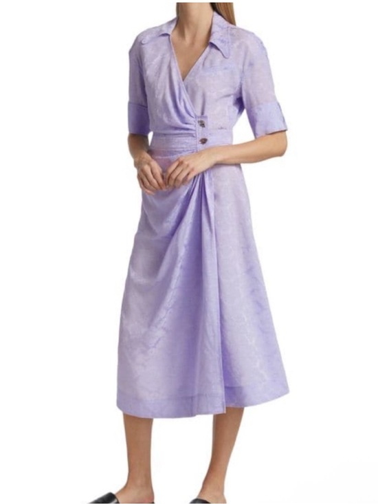 Ganni Dresses & Skirts - GANNI Lavender Wrap Midi Dress SZ 38